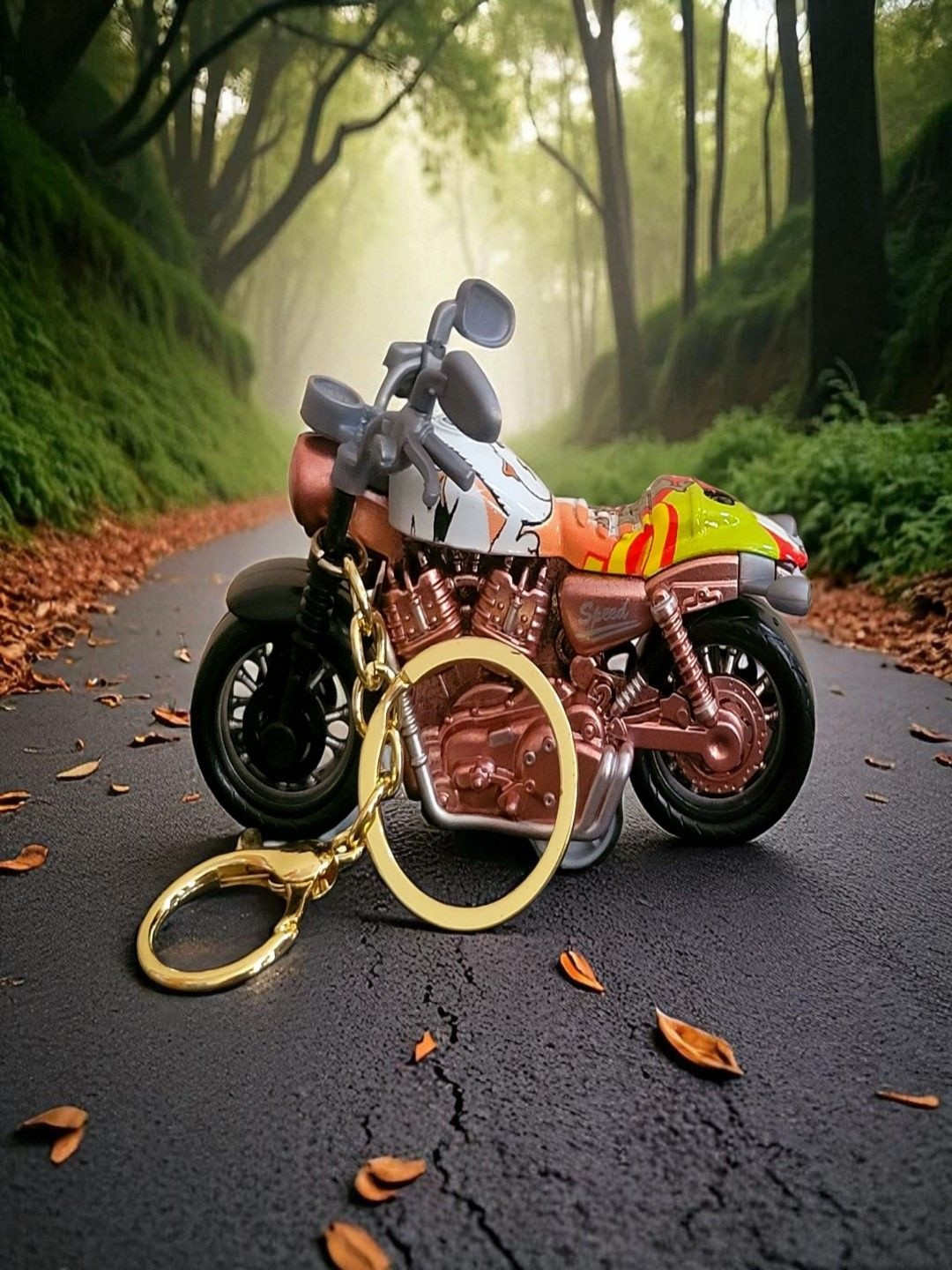 ADOREAL Royal Enfield Golden Bullet Keychain & Keyring