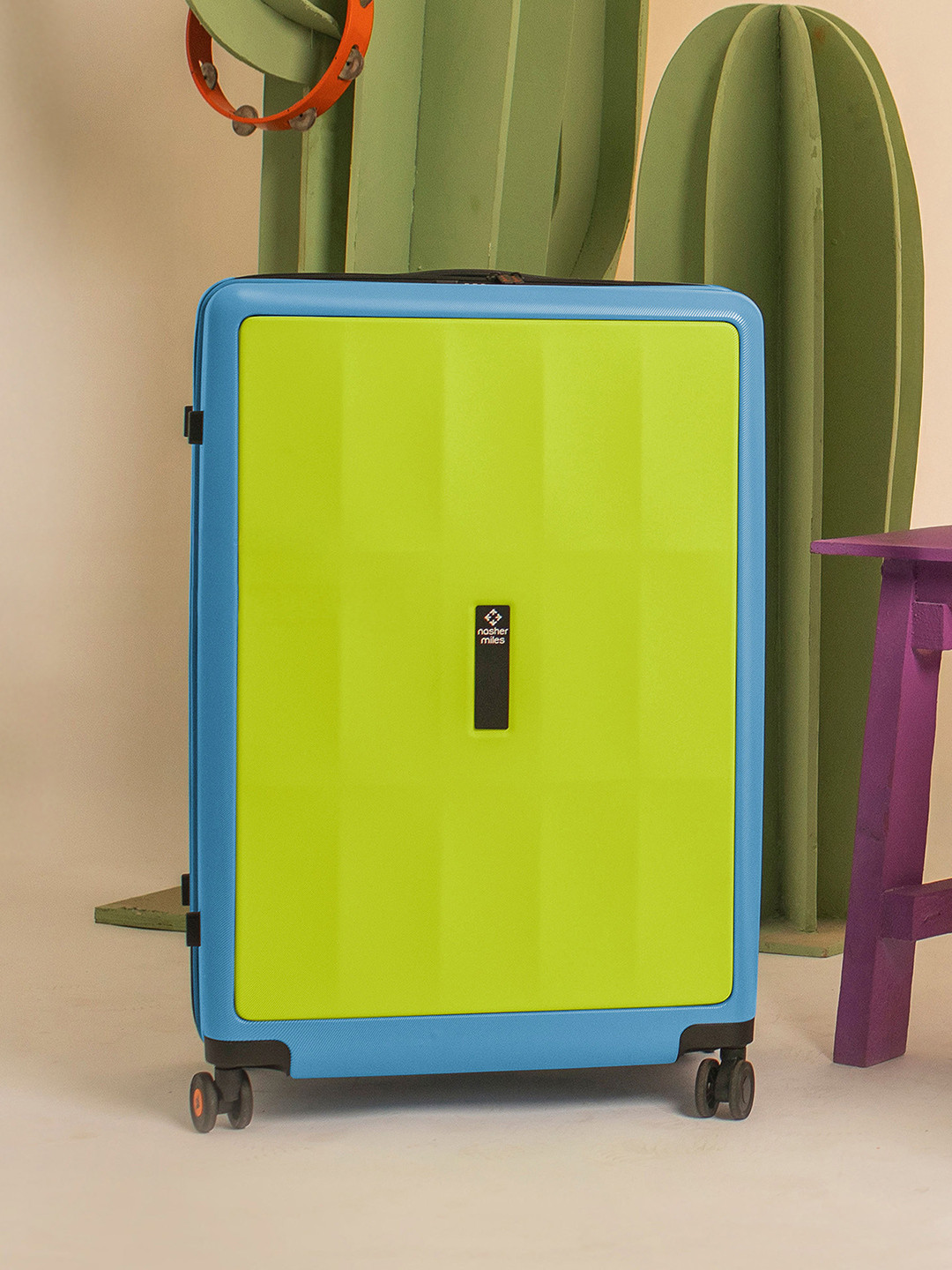 Nasher Miles Zanzibar Polycarbonate Medium Green Blue Trolley Bag - 24 Inch (65 cm)