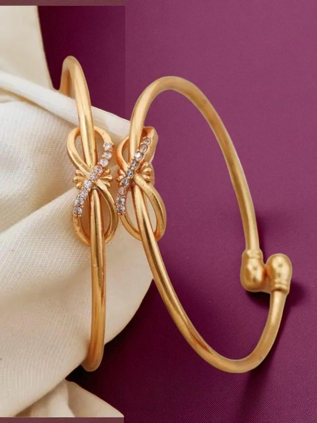 Anouk Women Gold-Plated Elegant Infinity Design Adjustable Bangles