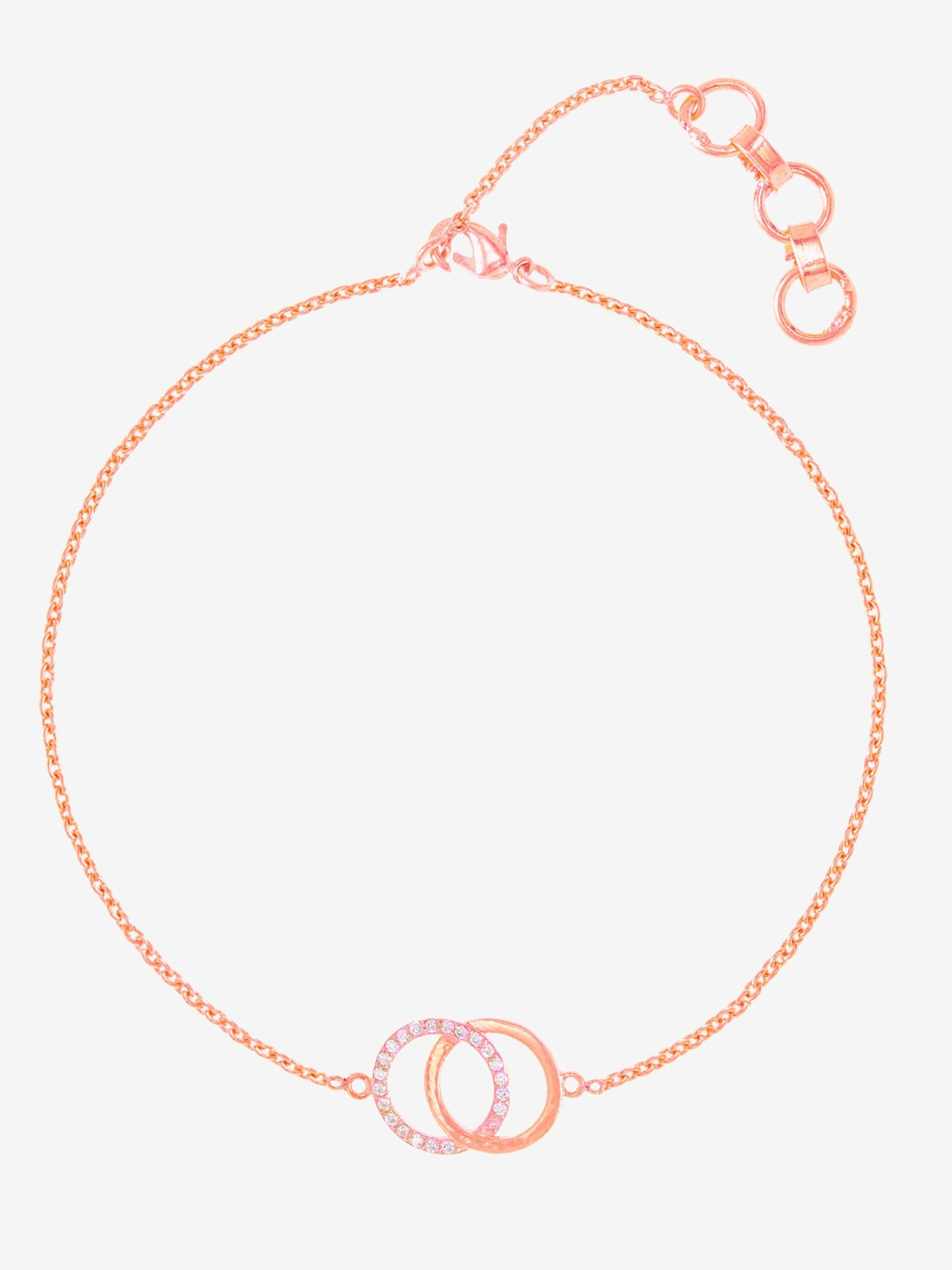 MALENA Rose Gold-Plated Crystals Studded Link Bracelet