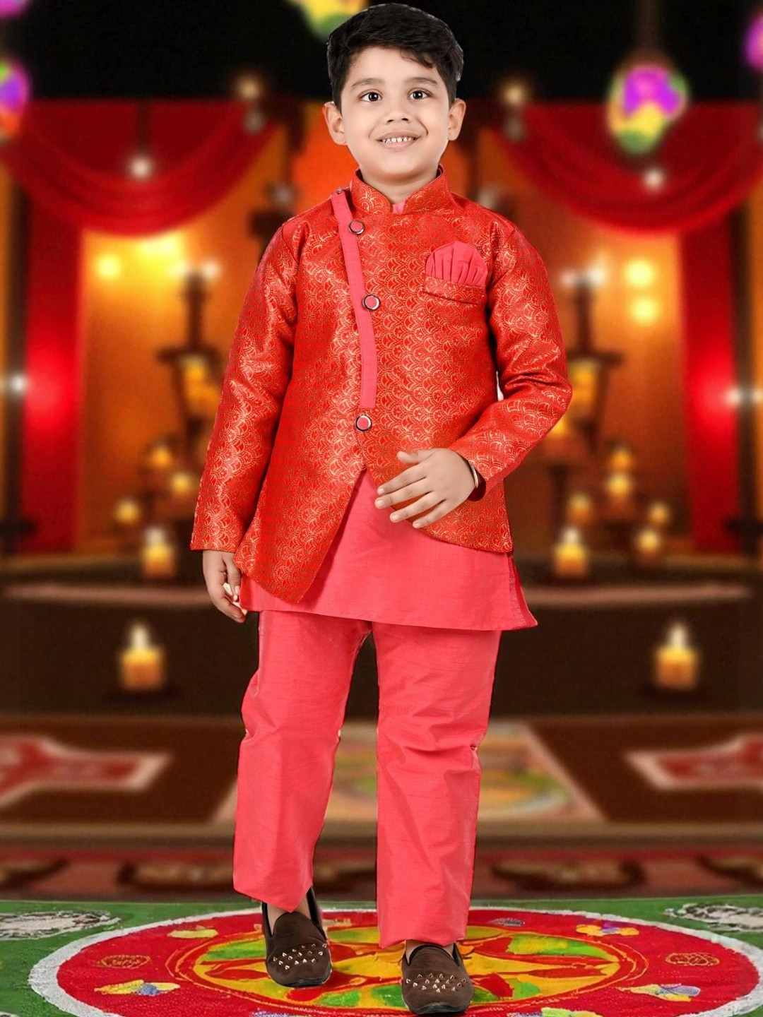 NEW GEN Boys Woven Design Kurta with Pyjamas
