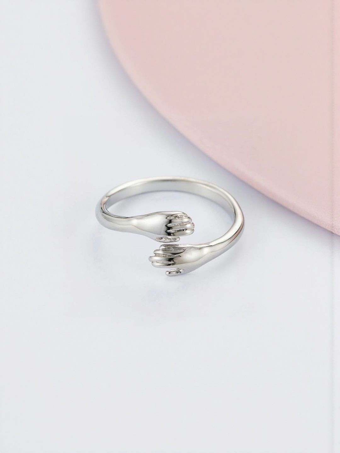 DressBerry  Women Alloy Silver-Plated Friendship Loved Ones Hug Ring