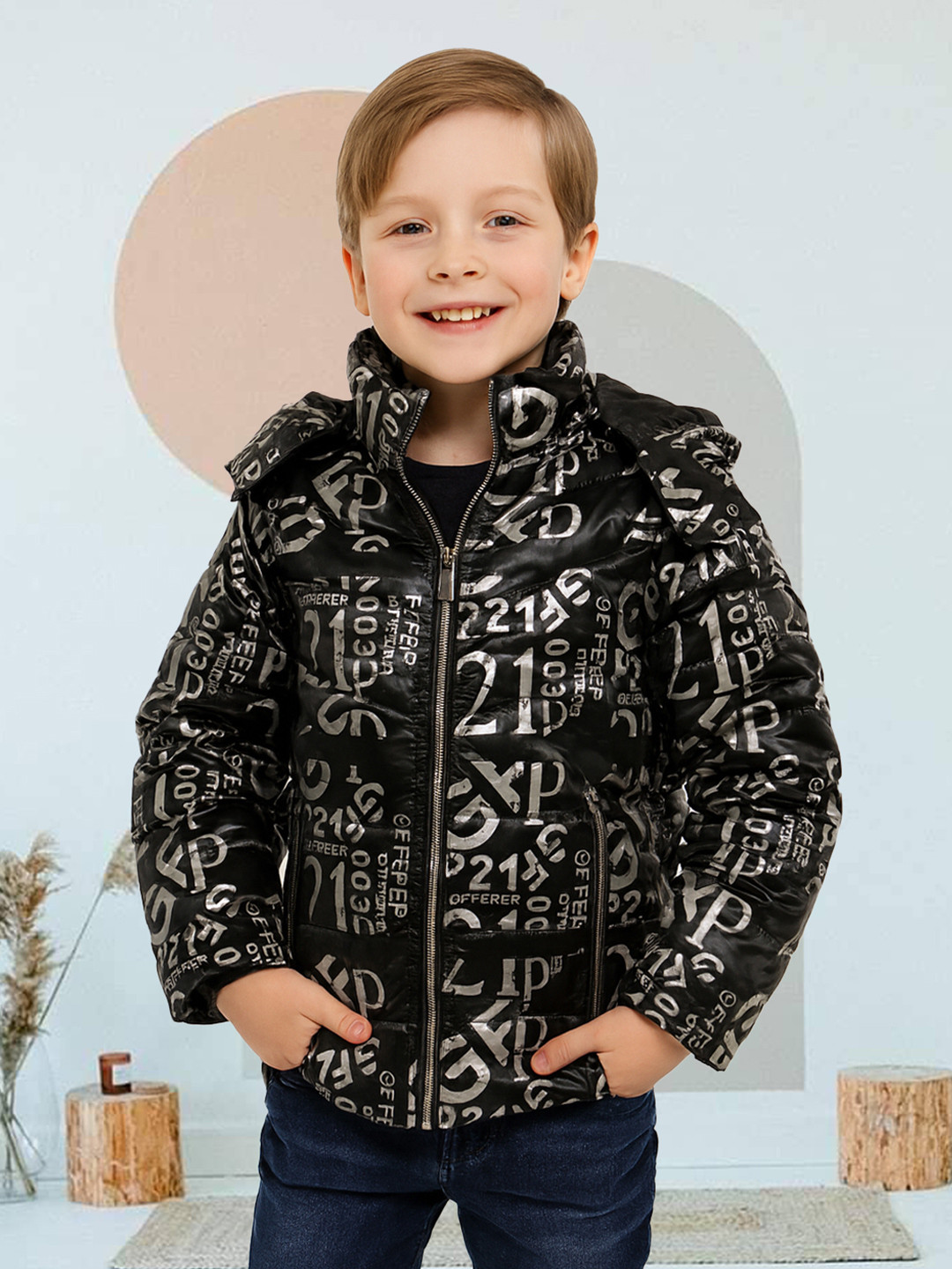 LURE JUNIOR Boys Printed Winter Puffer Jacket