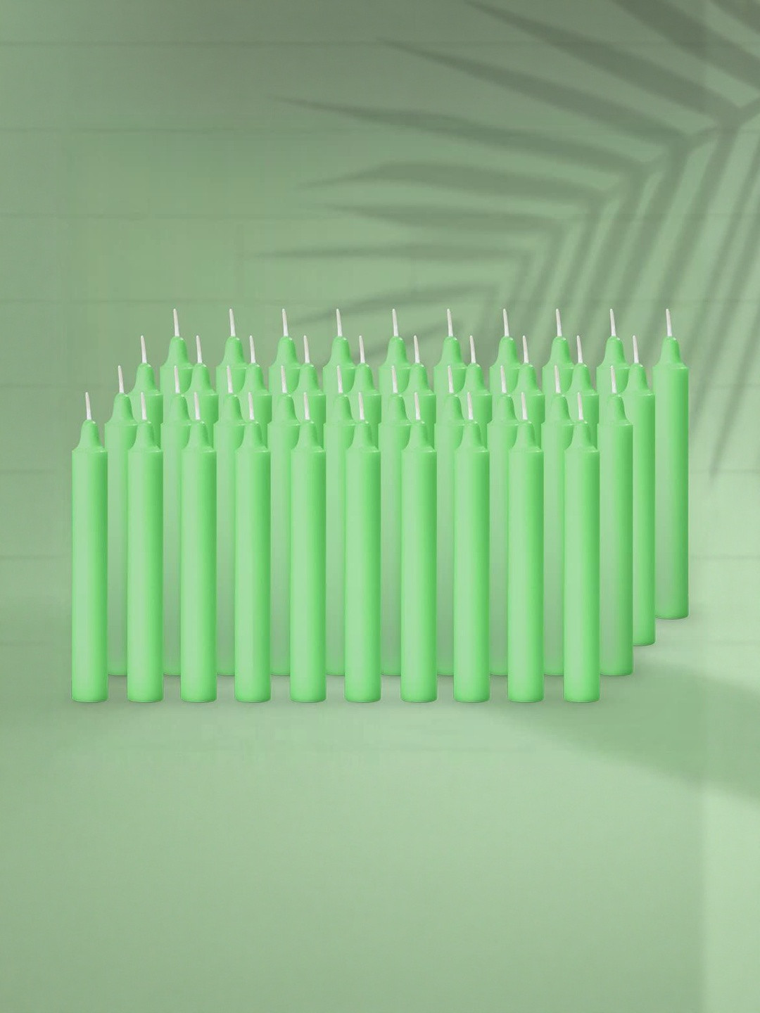 ASIDEA Green 50 pieces Pillar Candle