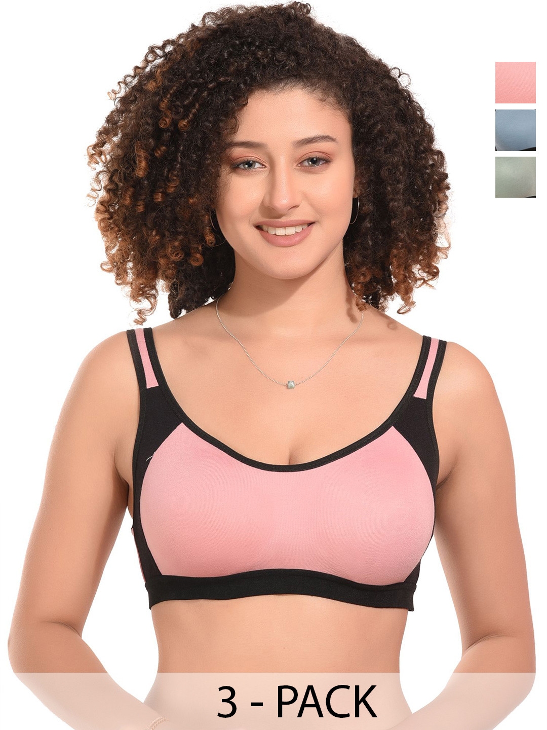 Kinza soft. Set Of 3 Underwired Cotton Full Coverage Bras
