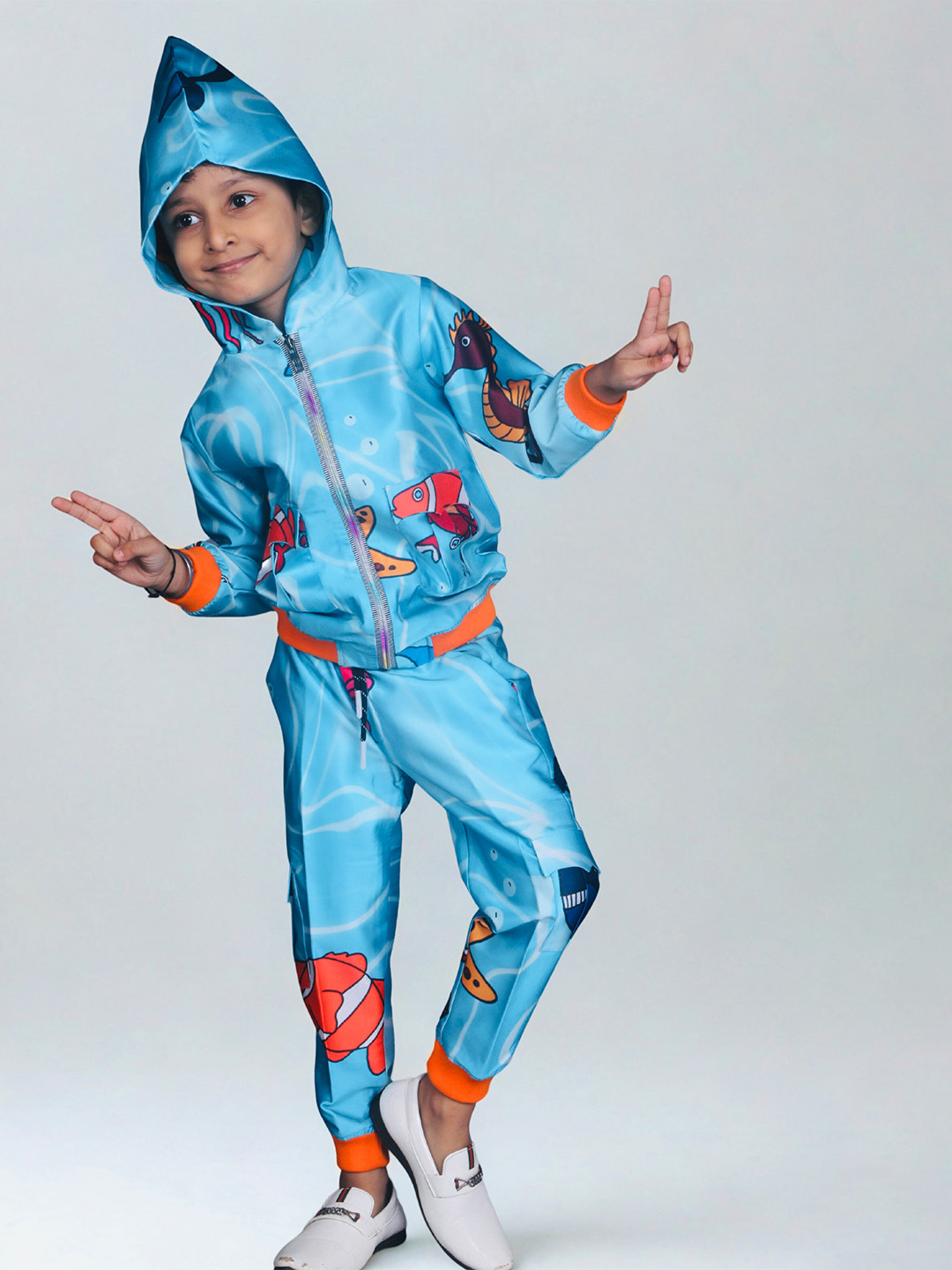 BAYA COUTURE Sea Theme Party Wear Party Bomber Hoodie Set