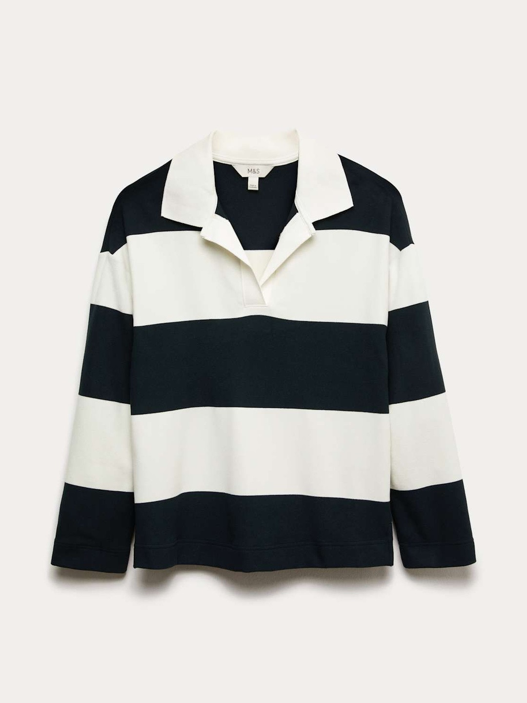 Marks & Spencer Women Striped Polo Collar T-shirts