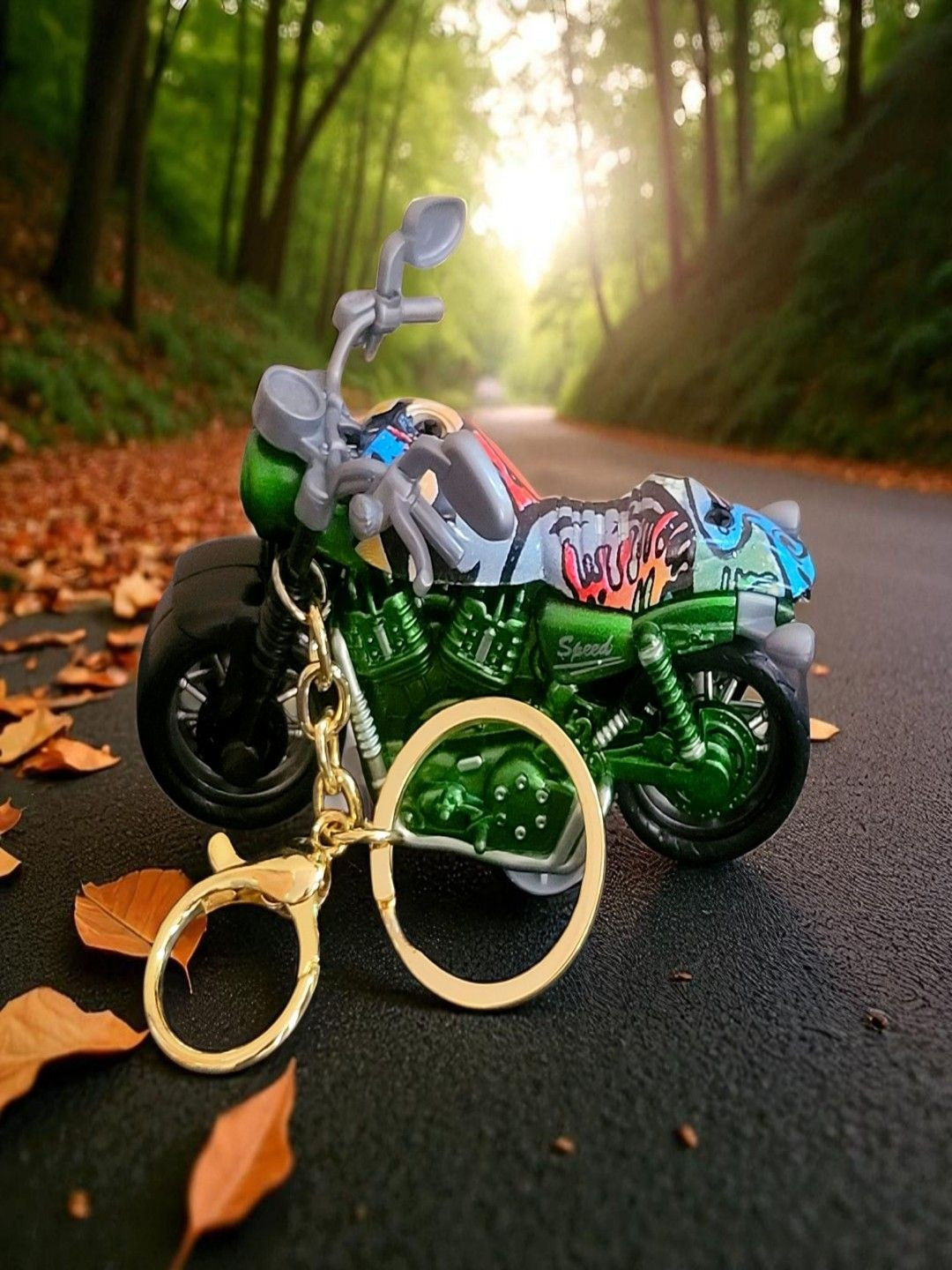 Royal Enfield Green Bullet Keychain And Keyring