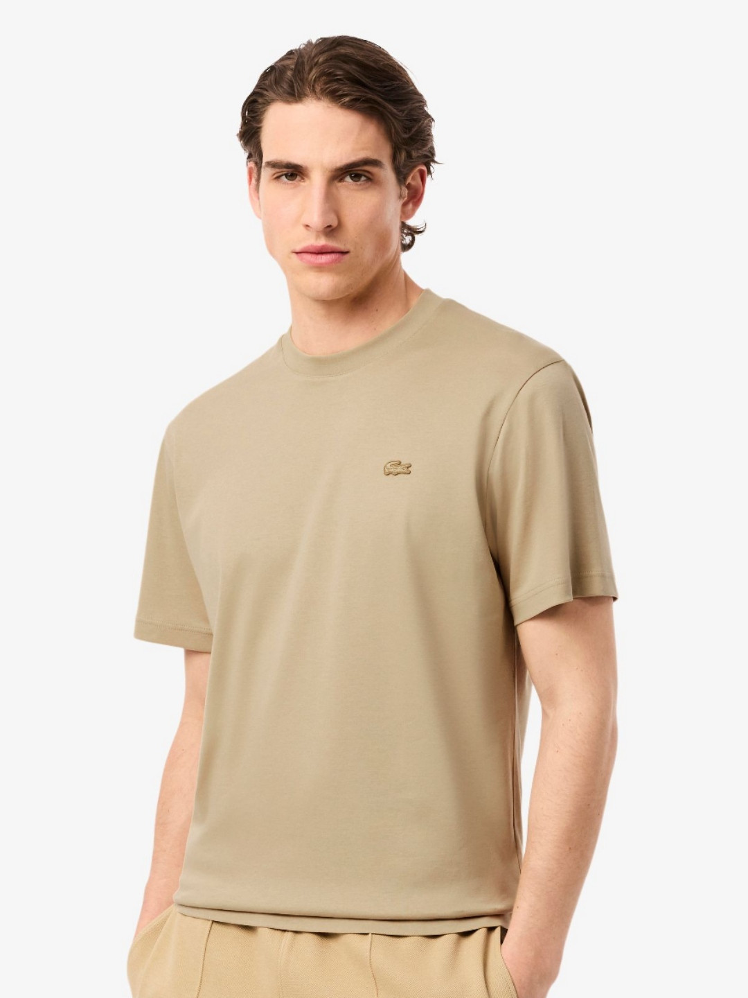 Lacoste Brand Logo Embroidered Short Sleeves Pure Cotton Signature T-Shirt