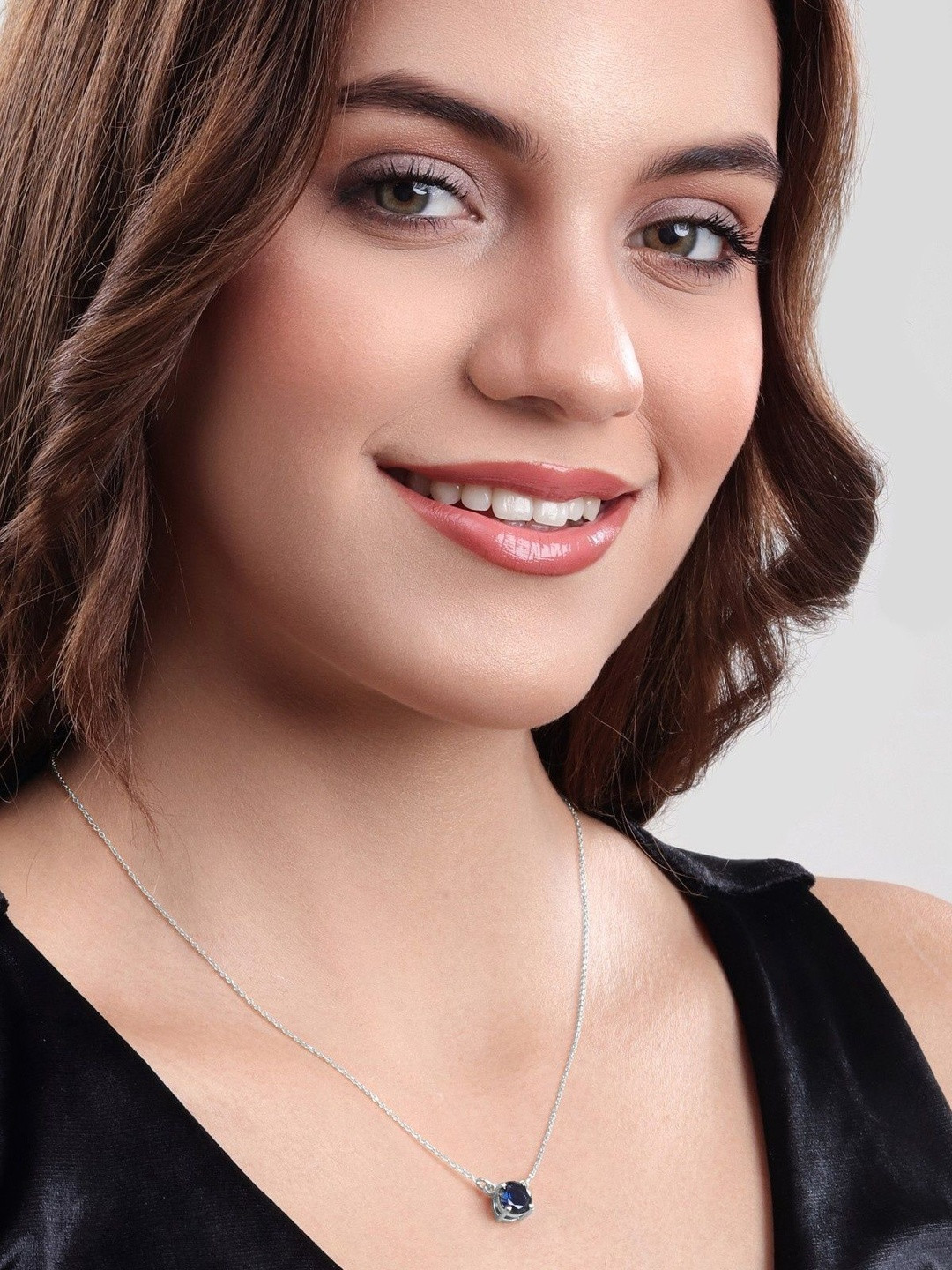 MALENA Silver-Plated Crystals Studded Necklace