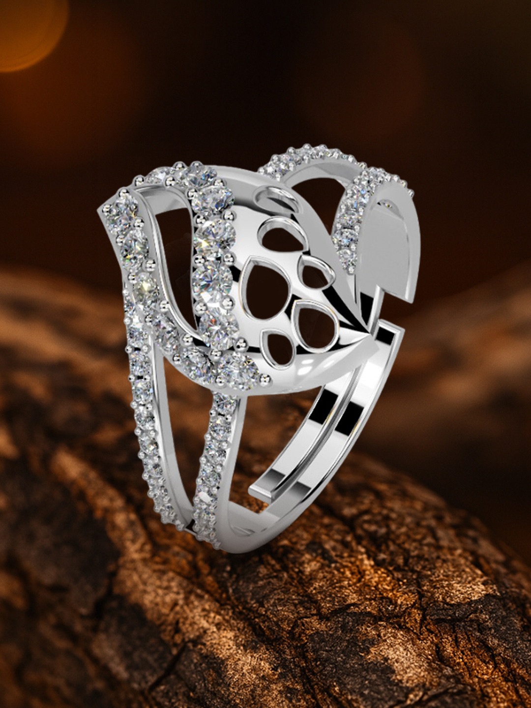 Miss Highness Wave Leaf 925 Silver Ring Gift for Girls, Women, Mom  Office & Party Wear