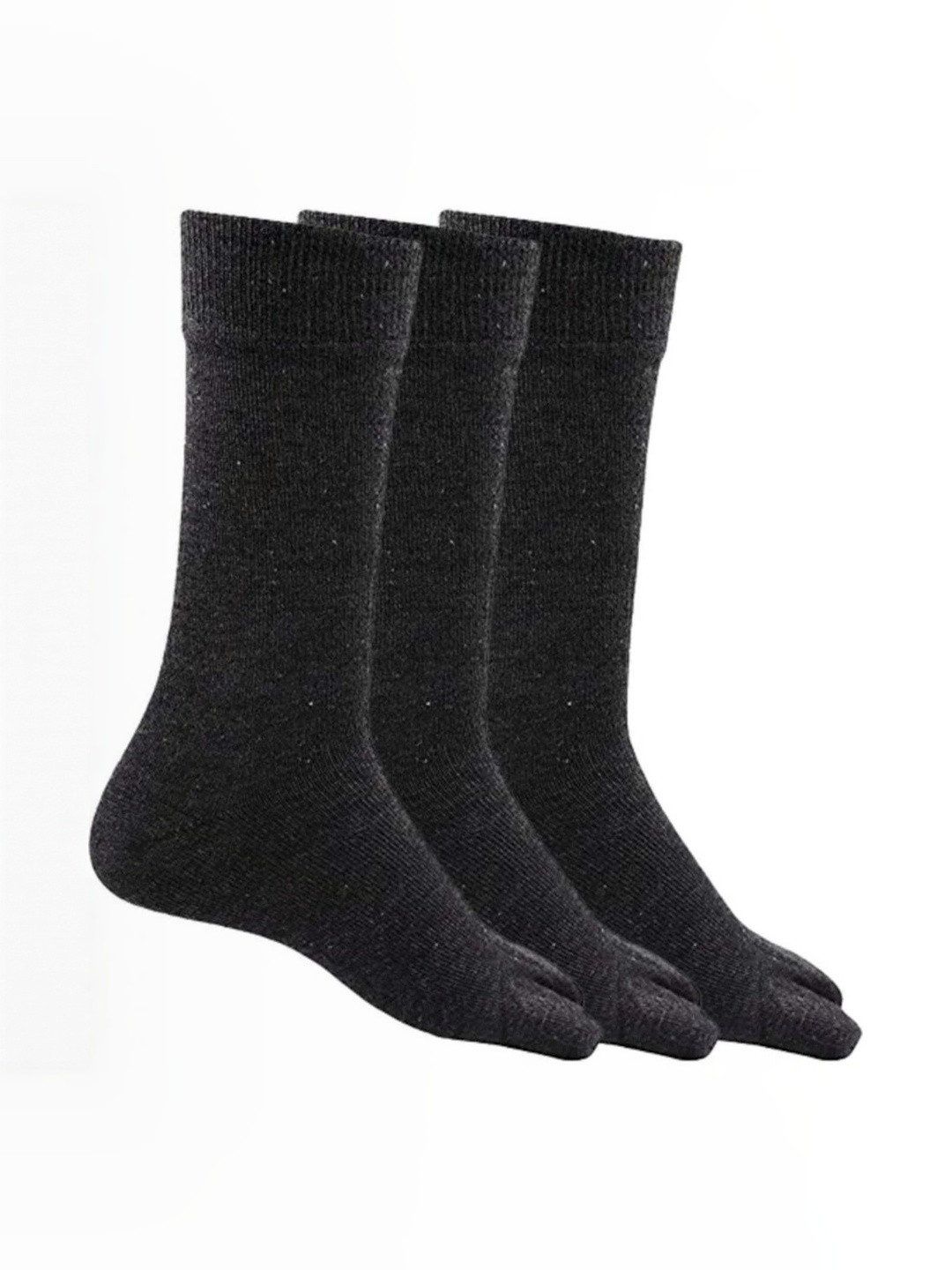 Akeeta Women Dark Grey Pack Of 3 Cotton Solid Full Length Socks
