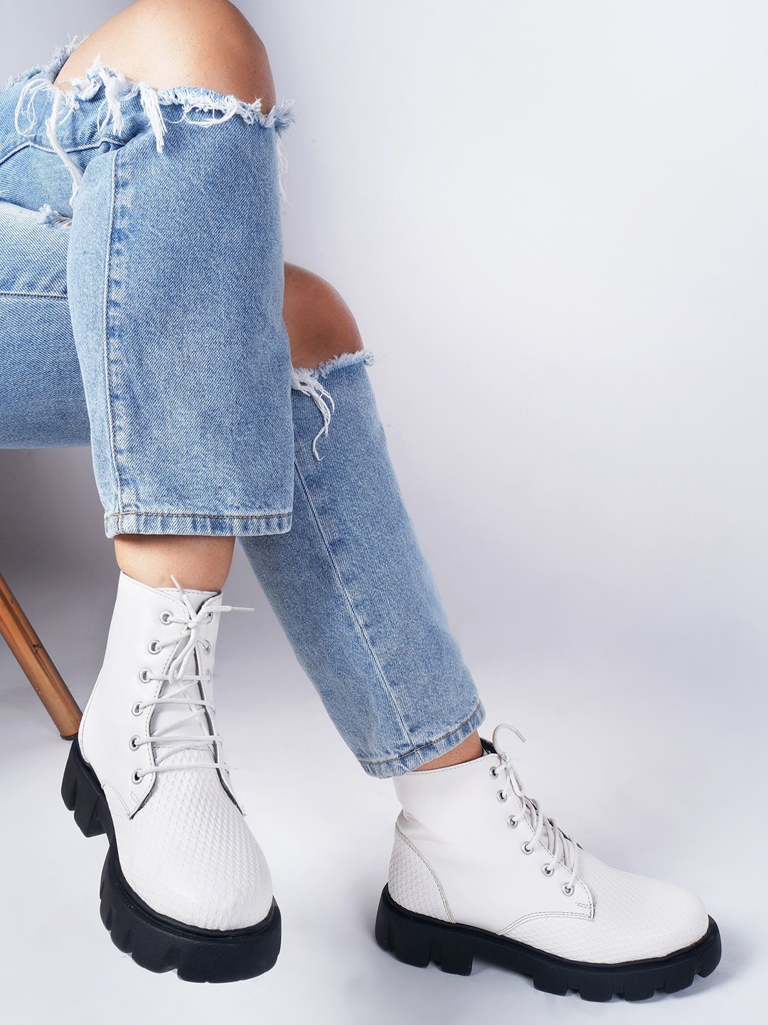 TRYME Women Round Toe Leather Boots
