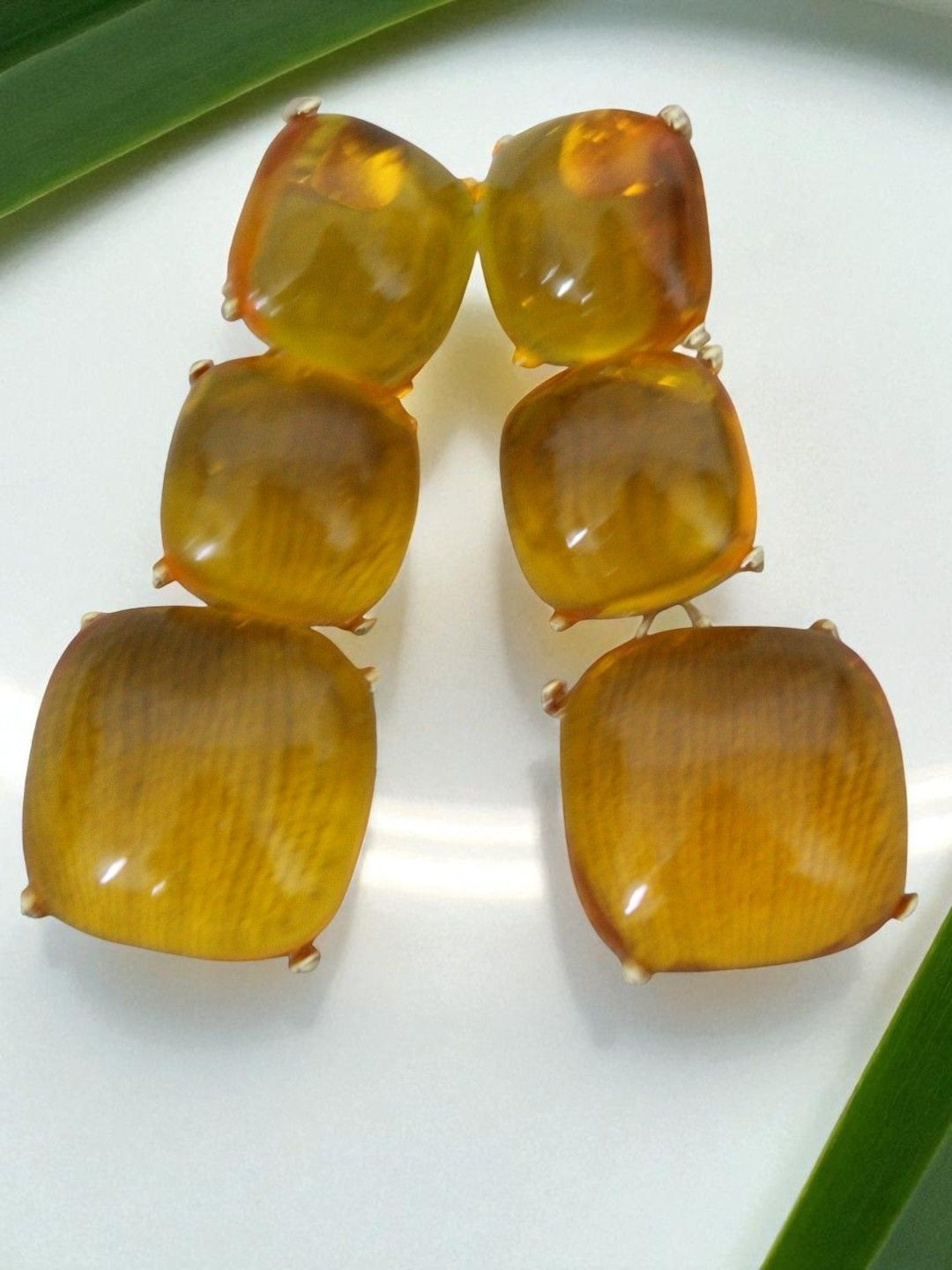 Jolly Faces Artificial Stones Studded Square Shaped Drop Earrings