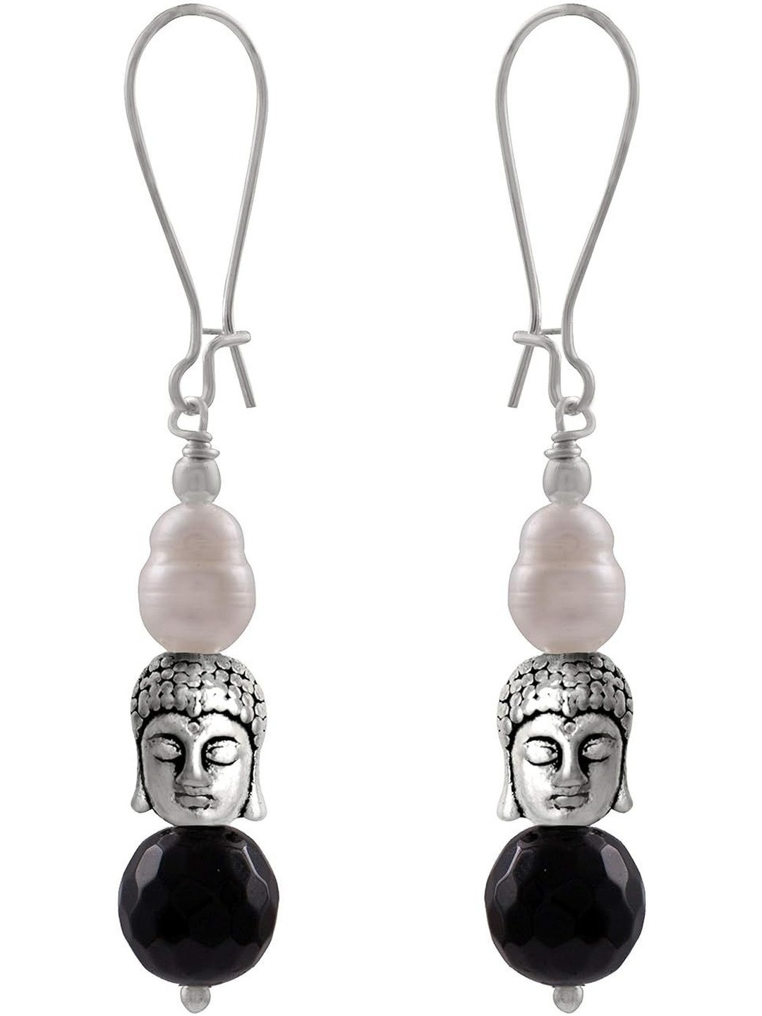 JFL - JEWELLERY FOR LESS German Plated Oxidised Quirky Drop Earrings