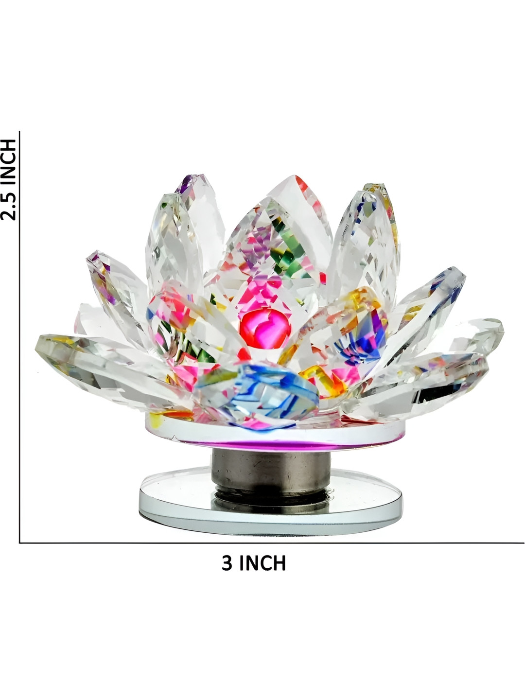 VASTU ART Transparent Lotus Figurine Showpiece