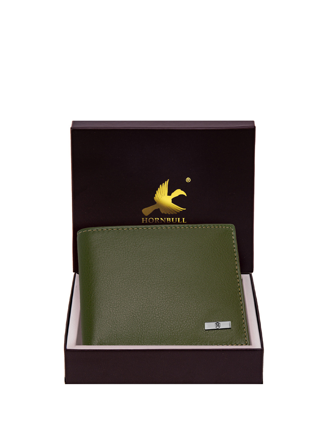 Hornbull Maddison Green RFID Protected Genuine Leather Two Fold Wallet