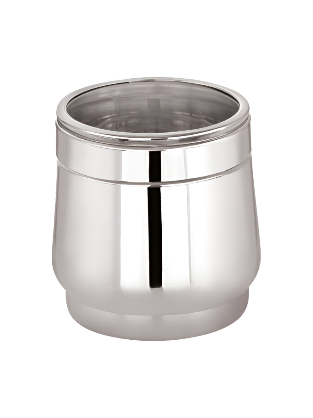 SIZZLE Silver-Toned Stainless Steel Jar Container With See Through Lid- 550 ml