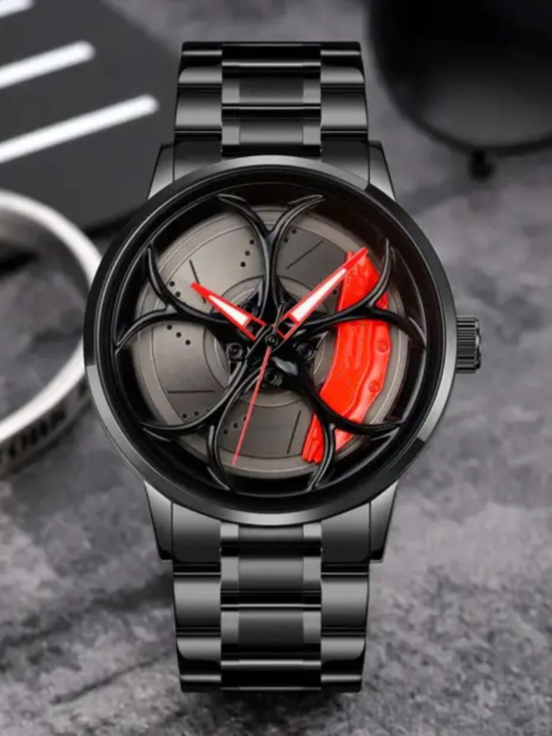 PAPIO Men Dial & Bracelet Style Straps Analogue Watch MN-252 RED
