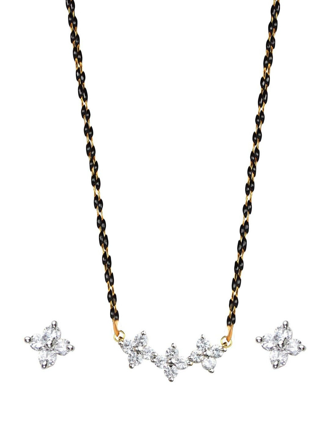 Sitashi Gold-Plated Alloy American Diamond Statement Necklace