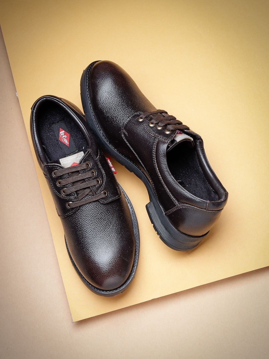 Lee Cooper Men Solid Leather Comfortable & Lightweight Formal Shoes