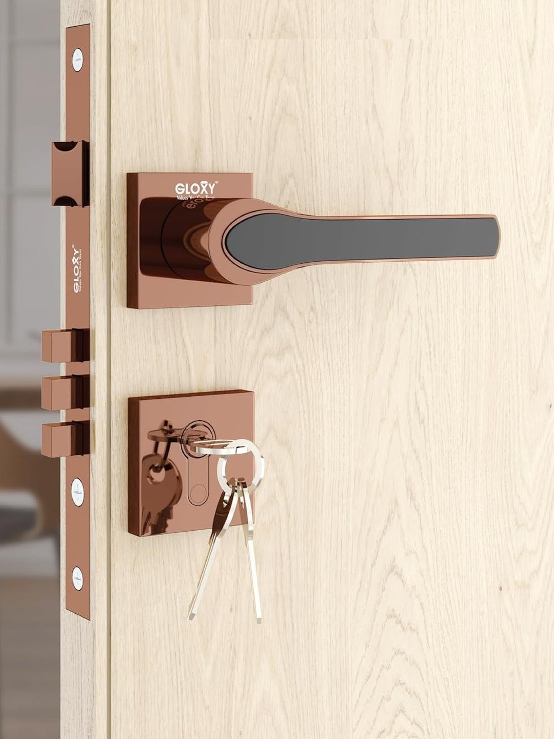 GLOXY Stainless Steel Chrome Finish Door Lock