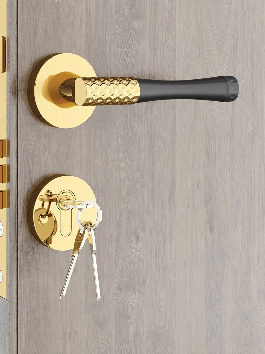 GLOXY Pack Of 1 Chrome Stainless Steel Door Handle Lock