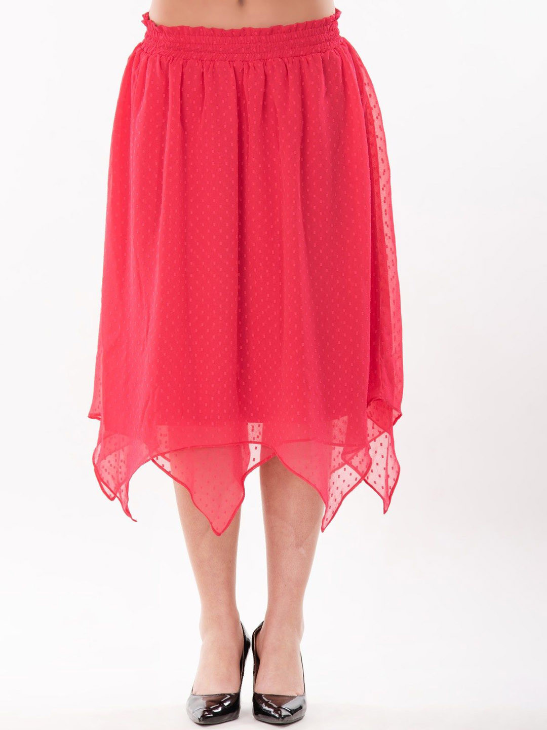 ND & R Self-Design Flared Midi Skirt