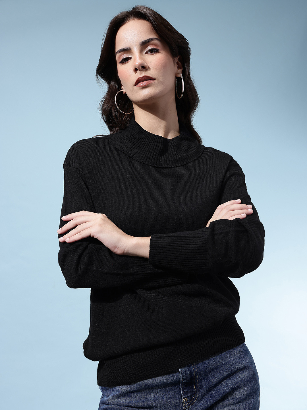 glitchez Turtle Neck Oversized Fit Pullover