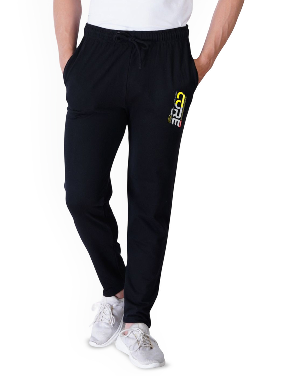 KART BLACK Men casual Fit Mid Rise Cotton Track Pants