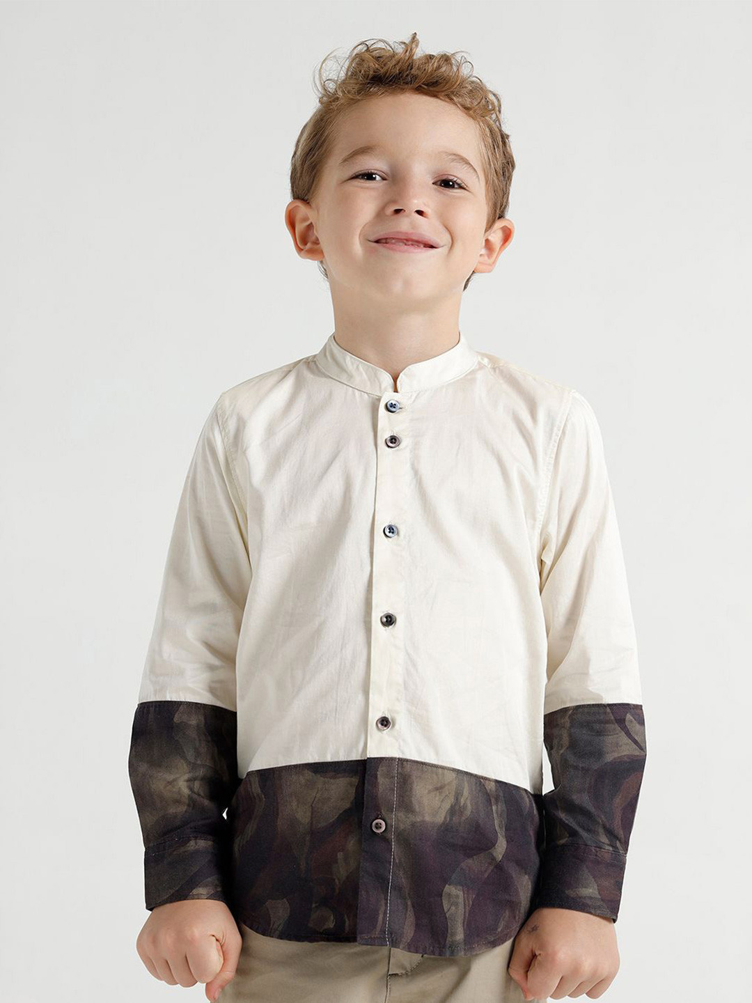 KATE & OSCAR Boys Colourblocked Cotton Shirts