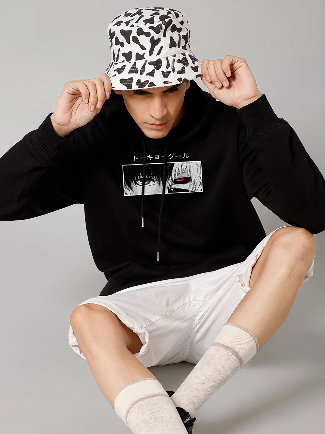 BRIEF CHICKADE Men Tokyo Ghoul Kaneki Ken Printed Hooded Pullover Regular Sweatshirt