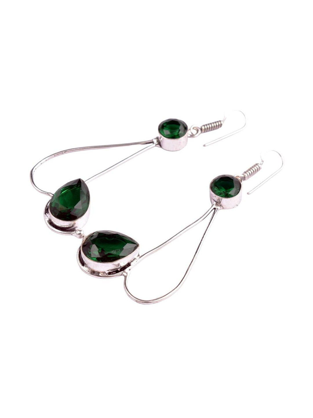AAR Jewels Silver-Plated German Silver Garnet Drop Earrings