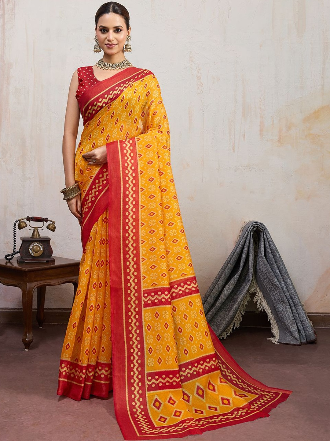 BFM Ethnic Motifs Printed Pure Cotton Saree