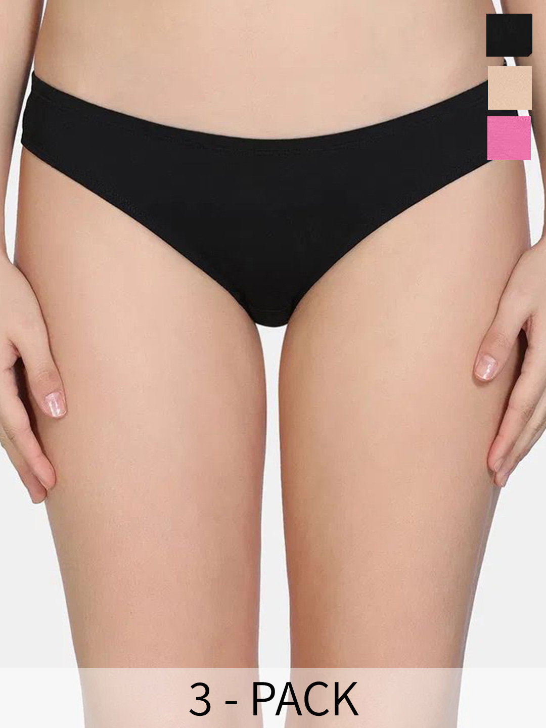 Zivame Pack Of 3 Low-Rise Seamless Bikini Briefs