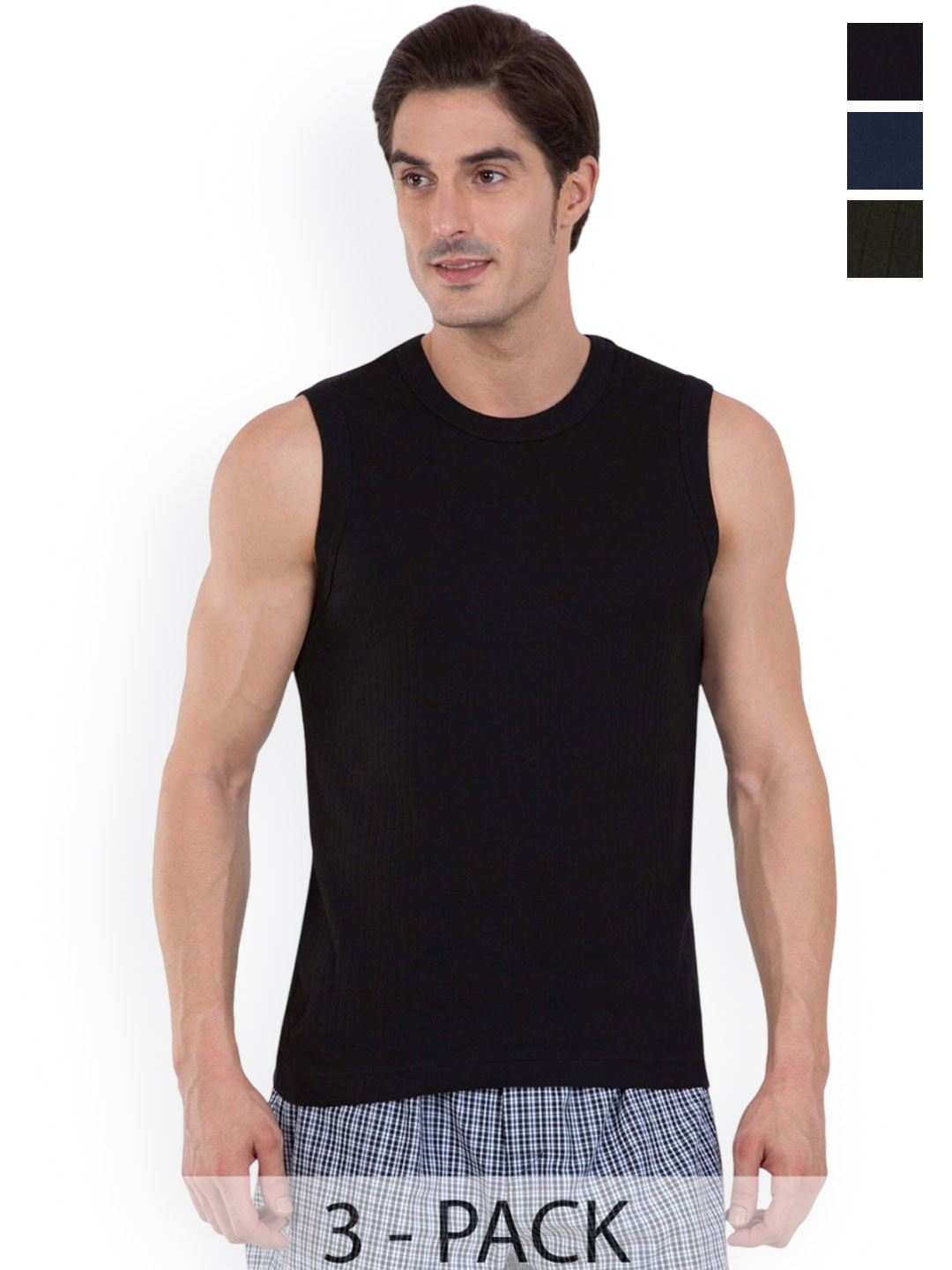 COLORS by Rupa Frontline Men Pack Of 2 Round Neck Undershirt Innerwear Vests