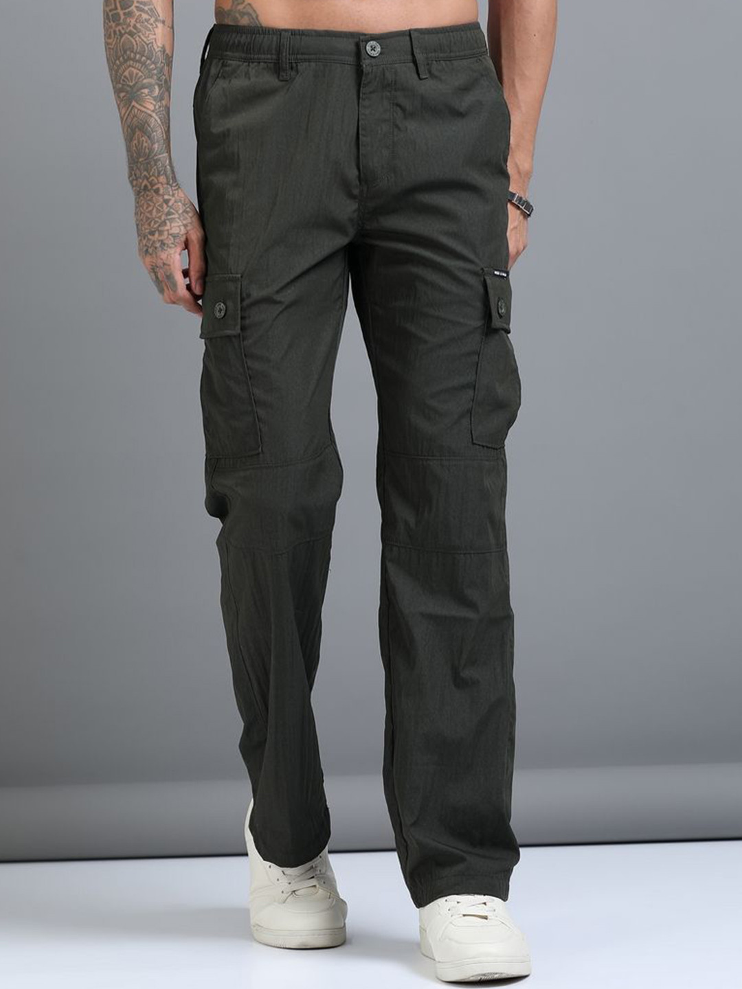 RIGS AND RAGS Men Smart Loose Fit Non Iron Cargos Trousers