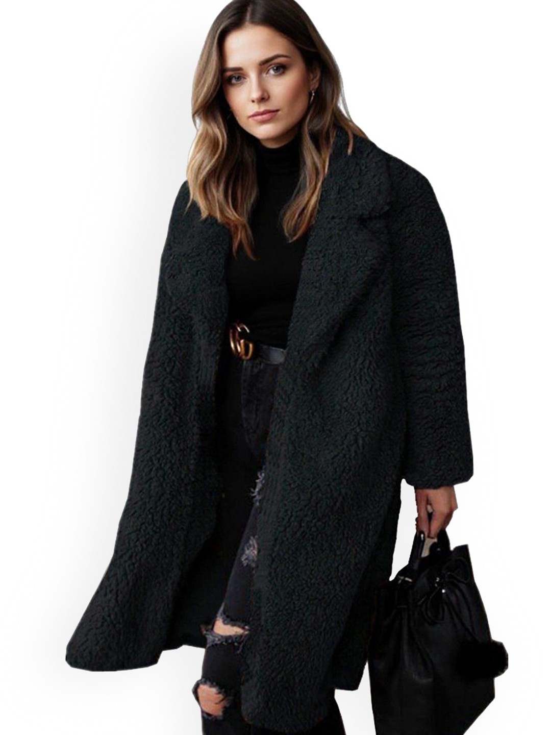 bebe Women Lapel Collar Winter Coat