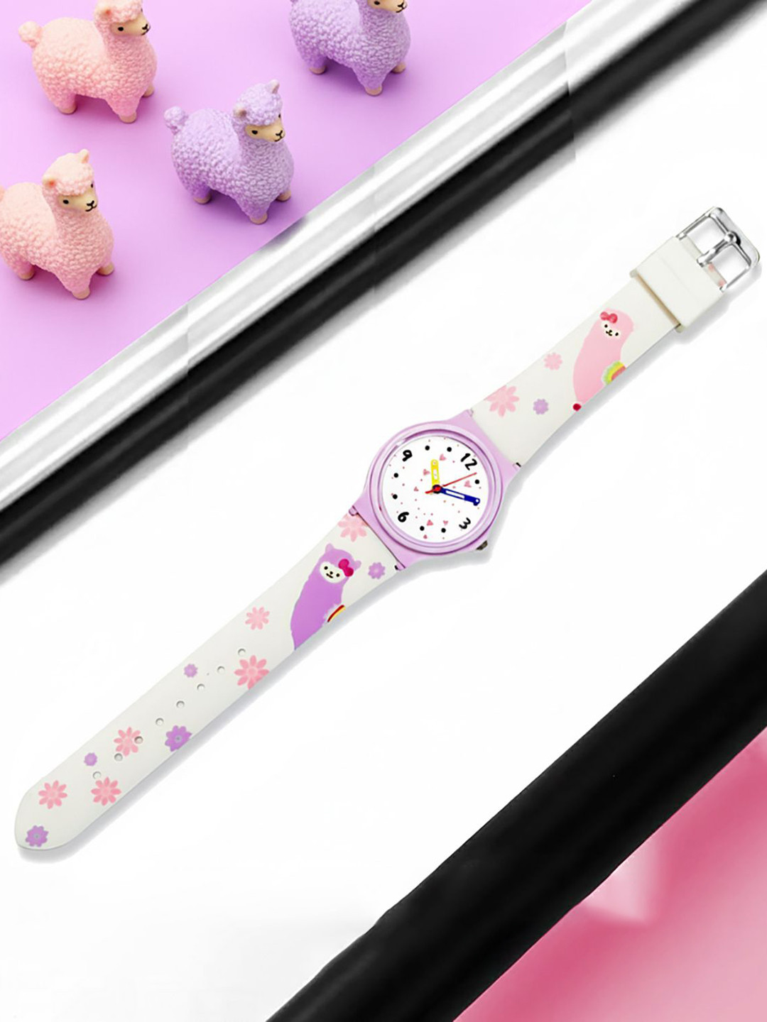 Time Up Cartoon Printed Dual Color Watch Kids Straps Analogue Watch BTR-C8657-10