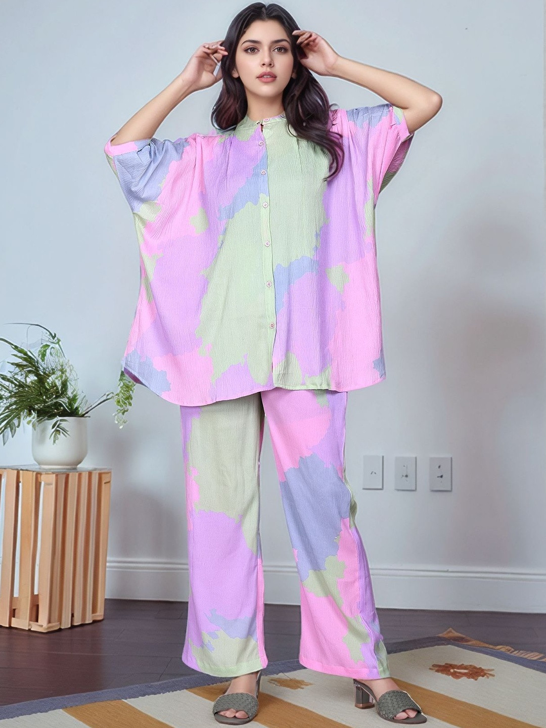 Anouk Women Polyester Dyed  Co-Ords