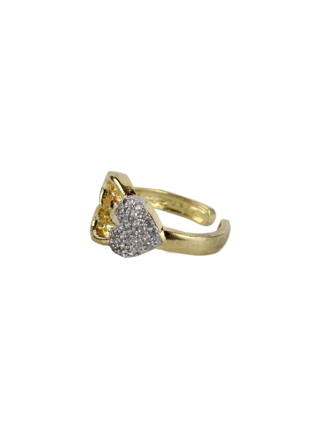 Sitashi Women Gold-Plated American Diamond Solitaire  Alloy Finger Ring