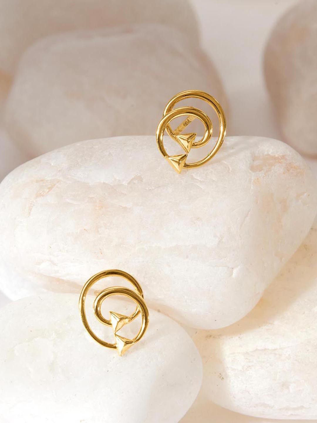 Mia by Tanishq Chic Spiral 14 KT Gold Stud Earrings 1.255 g