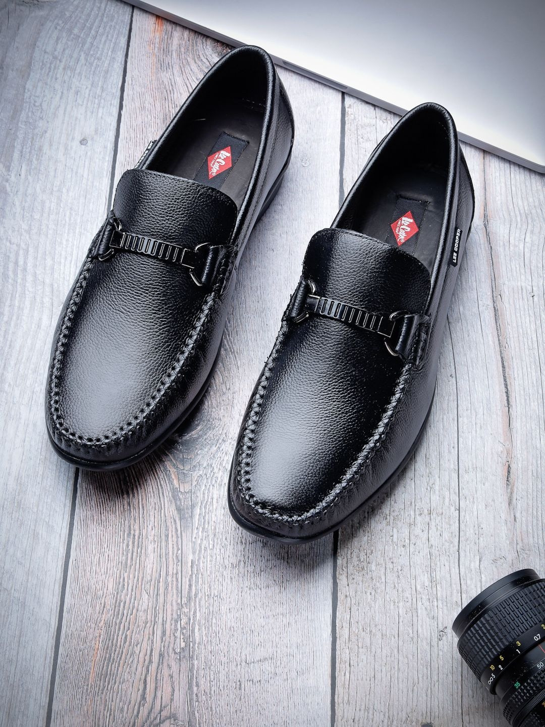 Lee Cooper Men Slip-On Solid Leather Round Toe Formal Loafers