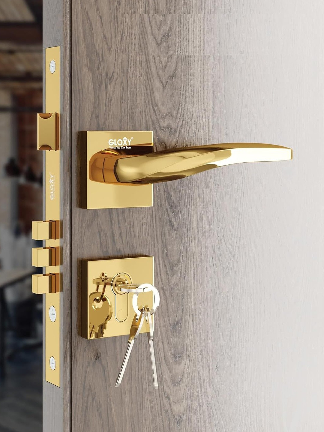 GLOXY Gold Stainless Steel Door Handle Lock