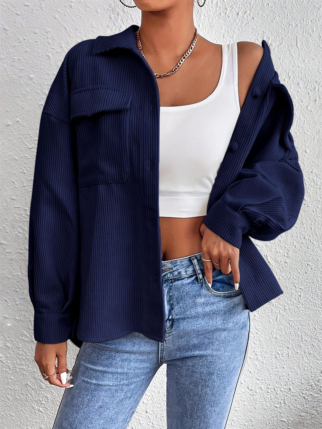 SZN Texture Shirt Collar Shirt Tops