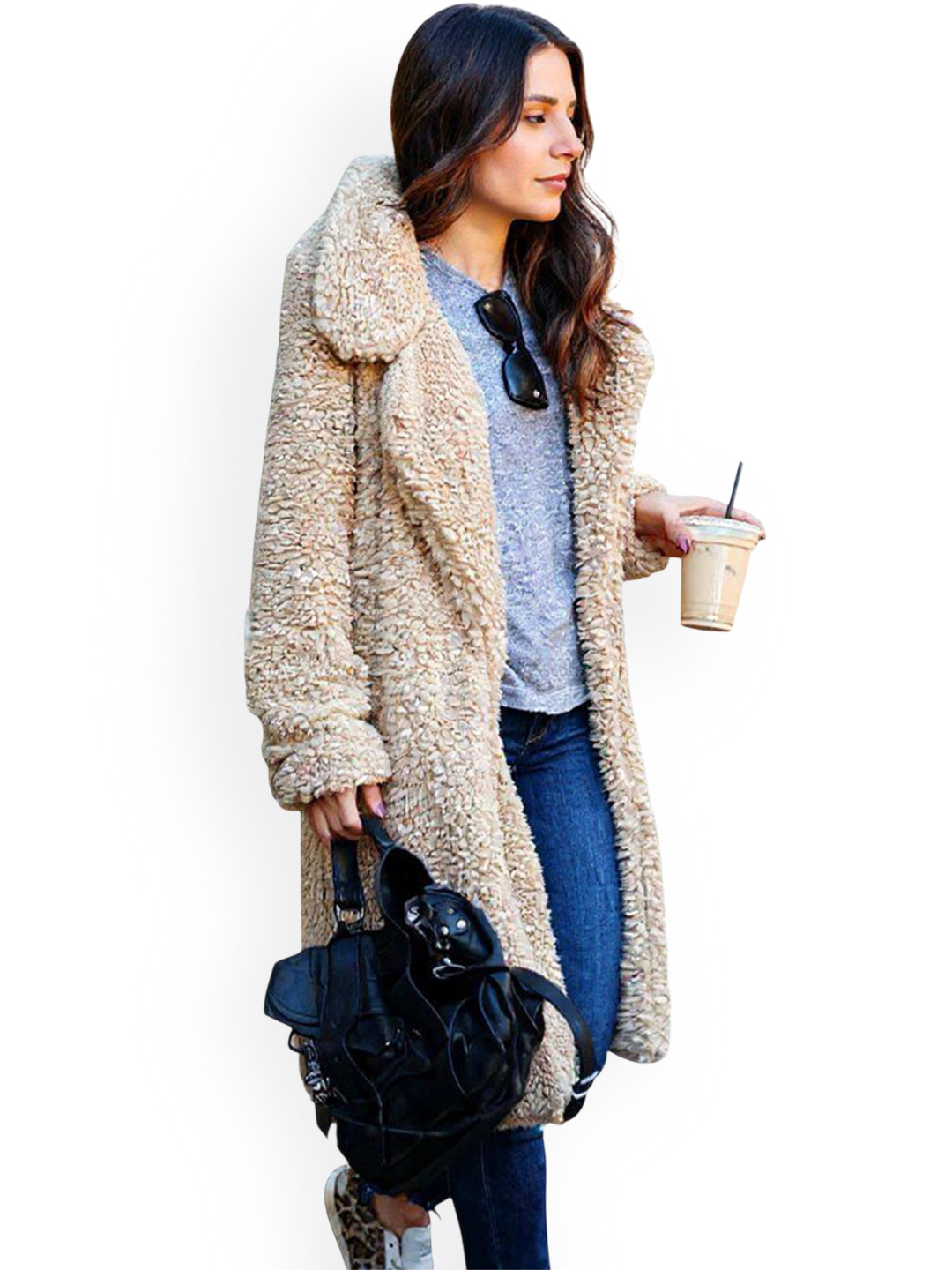 bebe Lapel Collar Cape Coat