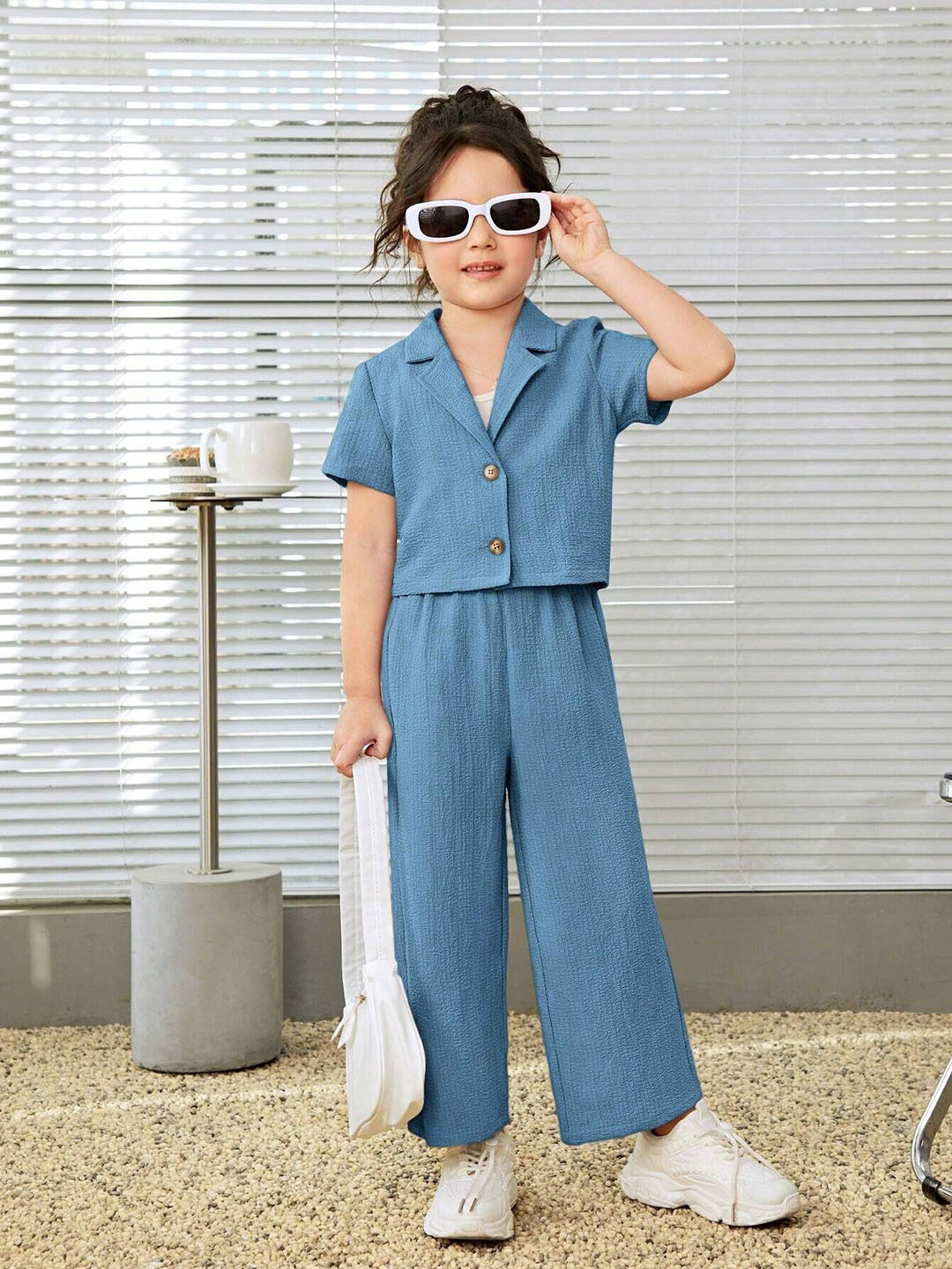 PAGHDAL BROTHER Girls Shirt with Palazzos Clothing Set