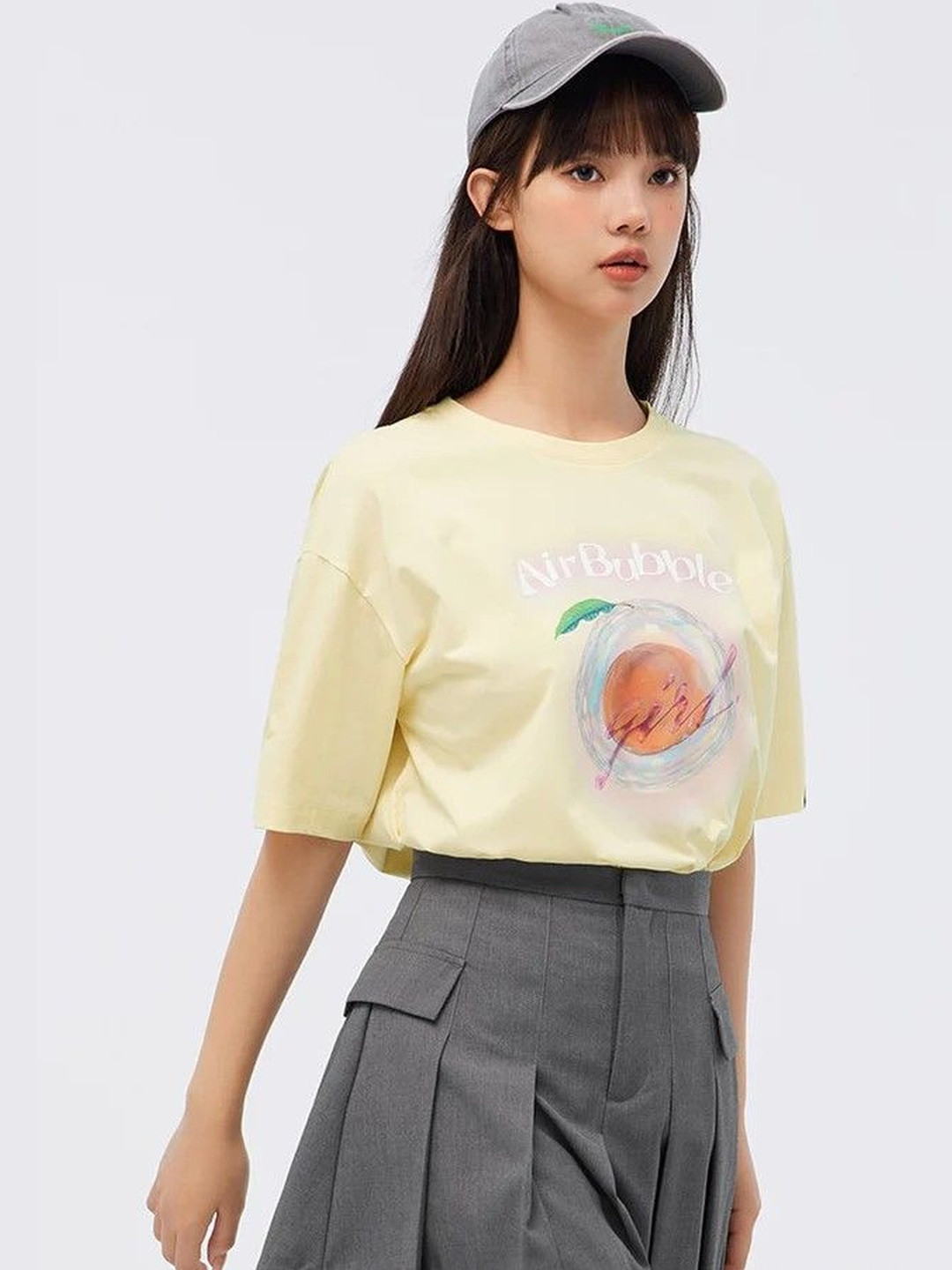 SZN Women Yellow Graphic  Tops