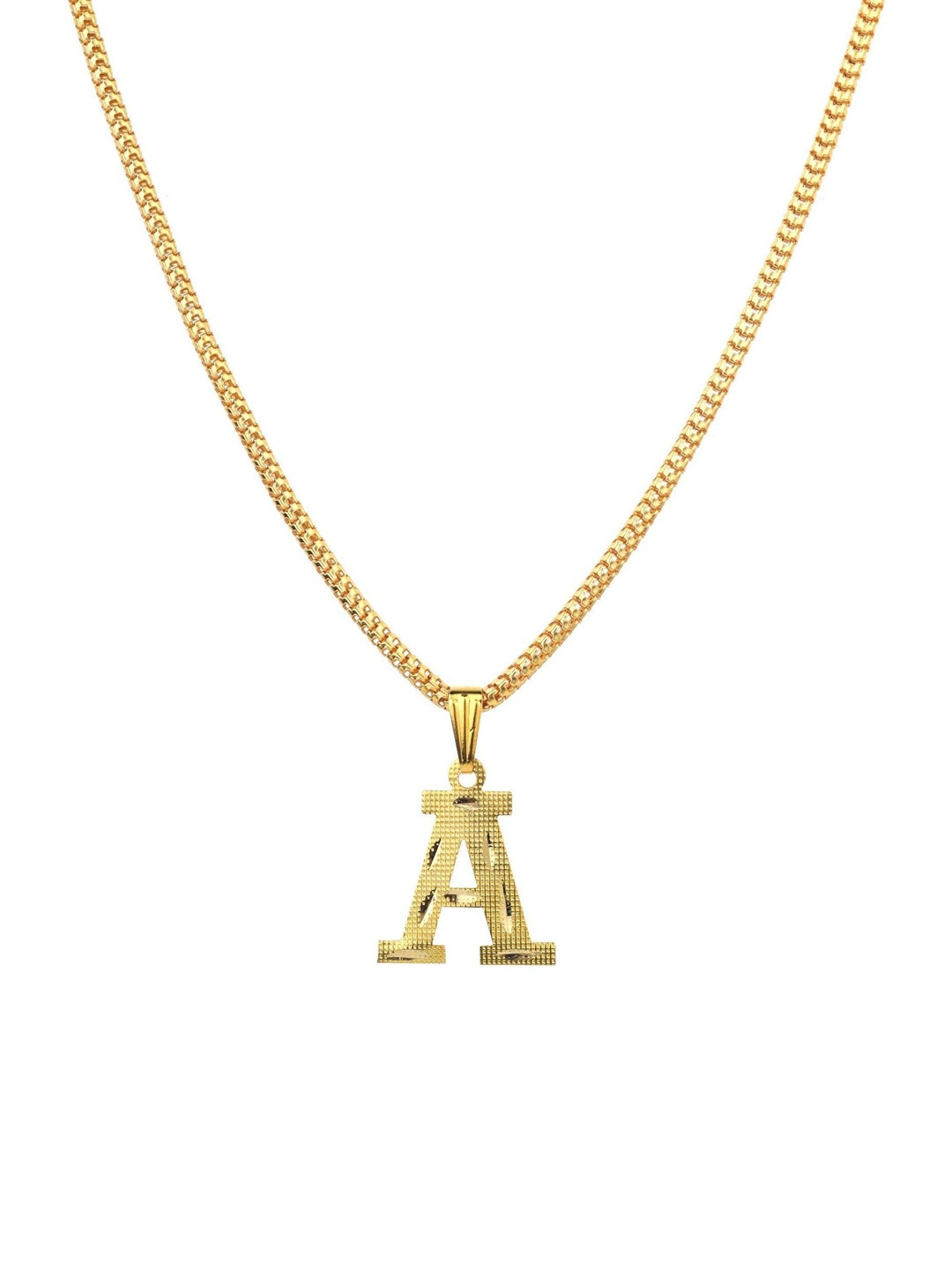 GET VASTRA Unisex Stainless Steel A Shaped Pendant With Chain