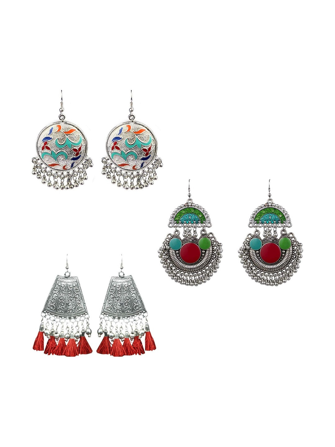 SitashiGerman Silver Pearls Jhumkas